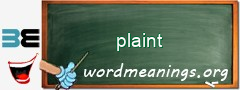 WordMeaning blackboard for plaint